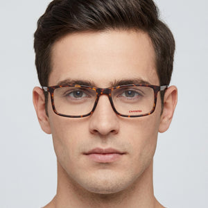Carrera Modern 8883 Rectangle Sunglasses Men — side view, Non-Polarized Matte Havana lens