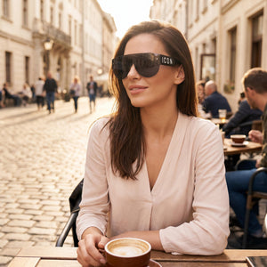 Carrera Modern Aviator Sunglasses Unisex — side view, Non-Polarized Black White lens