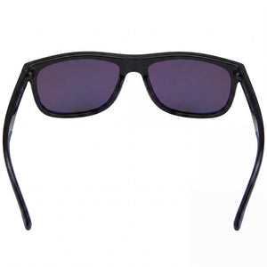 Carrera Modern Rectangle Sunglasses Women — side view, Non-Polarized Black Blue lens