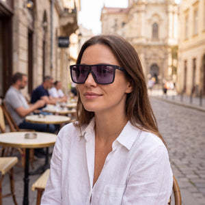 Carrera Modern Rectangle Sunglasses Unisex — interior view, Polarized lens detail