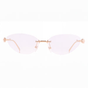 Cartier CT0565O 001 Cat Eye Eyeglasses for Women — front view, Metal