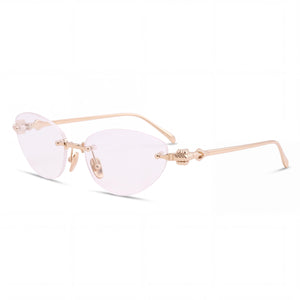 Cartier CT0565O 001 Gold Cat Eye Eyeglasses for Women, Metal frame