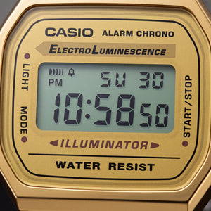 Casio A168WG-9WDF Unisex Watch — front view, Quartz movement 40mm