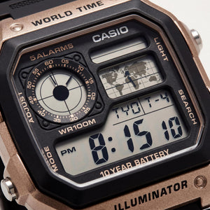 Casio AE-1200WH-5AVCF Men's Watch — front view, Quartz movement 39mm
