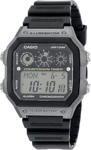 Casio AE1300WH-8A Black Dial Resin Unisex Watch, 45mm