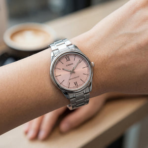 Casio LTP-V005D-4B2 Women's Watch — wrist wear, Stainless Steel band everyday timepiece
