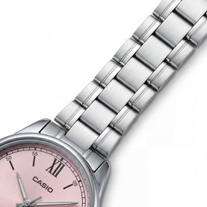 Casio LTP-V005D-4B2 Women's Watch — side view, Stainless Steel case 28mm