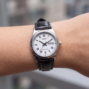 Casio LTP-V006L-7BUDF Women's Watch — side view, Stainless Steel case 25mm