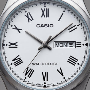 Casio MTPV006D-7B Men's Watch — front view, Quartz movement 38mm