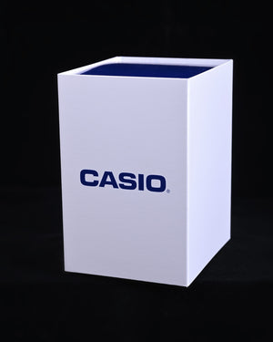 Casio STLS-110H-1B2 Stainless Steel Men's Watch worn in studio photo, Black Dial