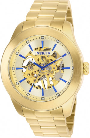 Invicta Men's Watch Vintage Mechanical Skeleton Dial Yellow Gold Bracelet