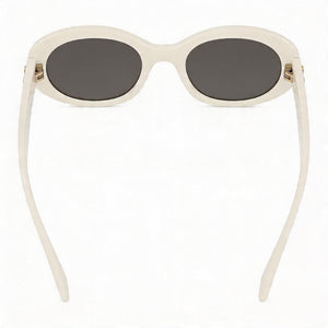 Celine CL40194U Oval Sunglasses Unisex — side view, Solid Color Grey lens