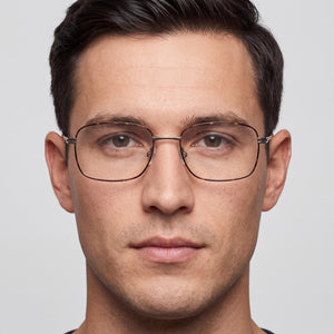 Chesterfield 812 Rectangle Eyeglasses Men — side view, Silver Metal temples