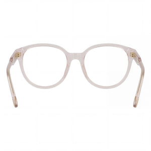 Chloé CH0127O Round Eyeglasses Women — side view, White Acetate temples