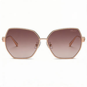 Chopard SCHL28M Square Sunglasses for Women — front view, Titanium frame