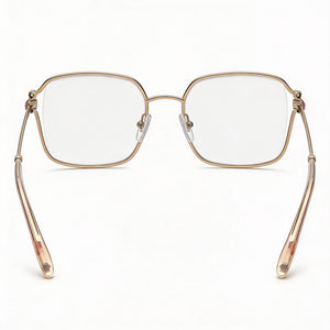 Chopard VCHG29S Square Eyeglasses Women — side view, Gold Metal temples