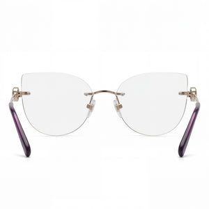 Chopard VCHL27S Cat Eye Eyeglasses Women — side view, Gold Metal temples