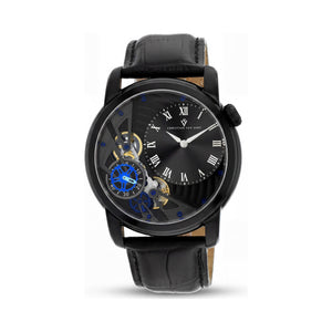 Christian Van Sant Black Dial Stainless Steel Men's Watch, 44mm
