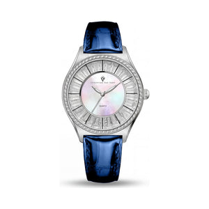 Christian Van Sant Luna Blue Dial Stainless Steel Women's Watch, 40mm