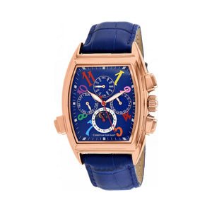Christian Van Sant Modern Blue Dial Stainless Steel Men's Watch, 45mm