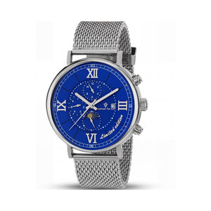 Christian Van Sant Blue Dial Stainless Steel Men's Watch, 40mm