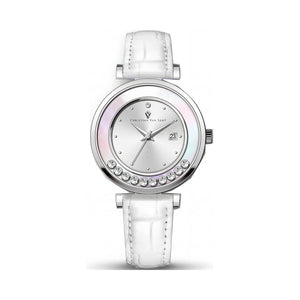 Christian Van Sant Silver Dial Stainless Steel Women's Watch, 40mm