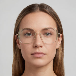 Coach HC5165D Rectangle Eyeglasses Women — side view, Gold Metal temples