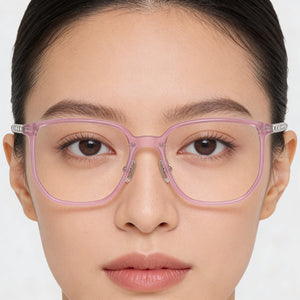 Coach Hc6240d Square Eyeglasses Women — side view, Violet Plastic temples