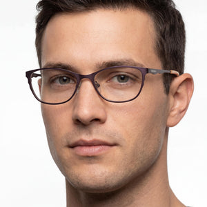 Converse K200 Rectangle Eyeglasses Men — side view, Brown Plastic temples