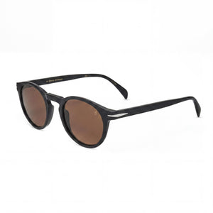 David Beckham DB 1036/S Black Round Sunglasses for Unisex, Brown lens