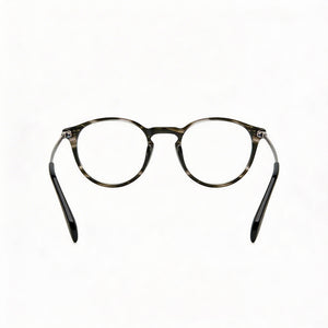 David Beckham Db 1049 Round Eyeglasses Unisex — side view, Havana Plastic temples