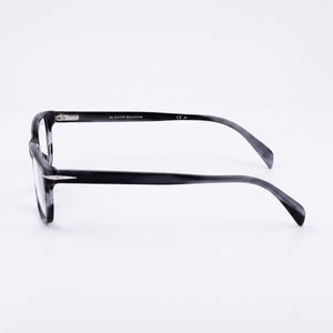 David Beckham Db 1065 Rectangle Eyeglasses Unisex — side view, Gray Acetate temples