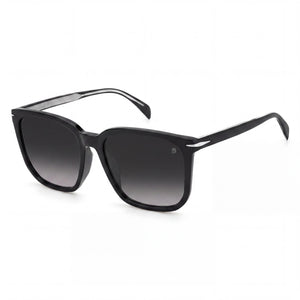David Beckham Db 1071/F/S Black Square Sunglasses for Men, Dark Grey Shaded lens