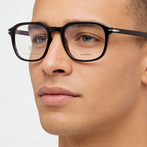 David Beckham DB 1084 Rectangle Eyeglasses Men — side view, Brown Plastic temples
