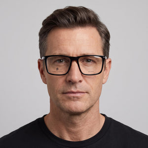 David Beckham DB 1094 Square Eyeglasses Unisex — side view, Matte Black Plastic temples