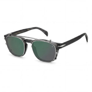 David Beckham Db 1117/Cs Gray Aviator Sunglasses for Men, Green lens