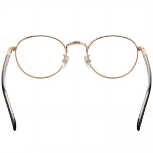 David Beckham Db 1127 Round Eyeglasses Men — side view, Gold Alloy Steel temples