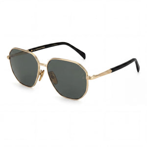 David Beckham Db 1132/F/S Gold Black Aviator Sunglasses Unisex, Gold Black lens
