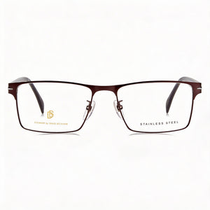 David Beckham DB 7015 Rectangle Eyeglasses Unisex — front view, Stainless Steel