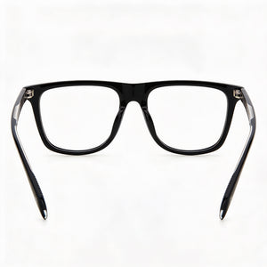 David Beckham DB 7061/F/BB Square Eyeglasses Unisex — side view, Black Plastic temples