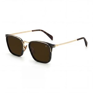 David Beckham Db 7065/F/S Black Square Sunglasses for Men, Gold Black lens
