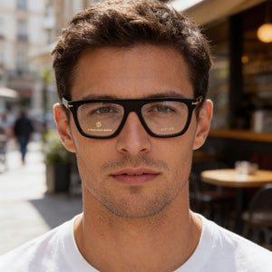 David Beckham Db 7096 Square Eyeglasses for Men — interior view, Polycarbonate demo lenses