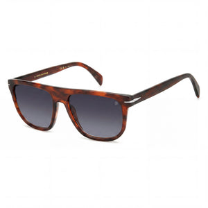 David Beckham Db 7111/S Havana Square Sunglasses for Women, Clear lens