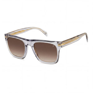 David Beckham Gray Rectangle Sunglasses for Men, Brown Shaded lens