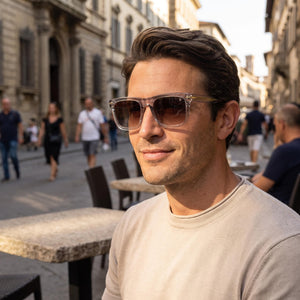 David Beckham Transparent Sunglasses Men — outdoor wear, Brown Shaded Non-Polarized lens