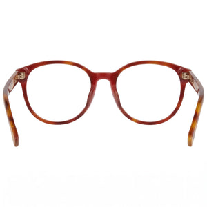 Dior Round Eyeglasses Women — side view, Red Plastic temples