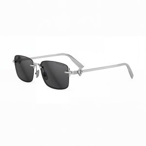 Dior S11U F0A0 Silver Round Sunglasses for Men, Grey lens