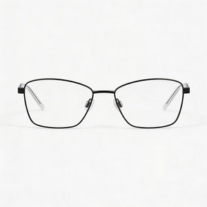 DKNY Classic Rectangle Eyeglasses for Women — front view, Black