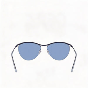 DKNY Dk107s Oval Sunglasses Women — side view, Non-Polarized Blue lens