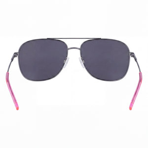 DKNY DK113S Square Sunglasses Women — side view, Non-Polarized Solid Smoke lens